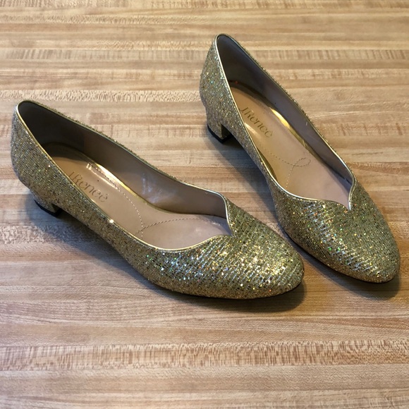Gold Block Heels - Picture 2 of 8